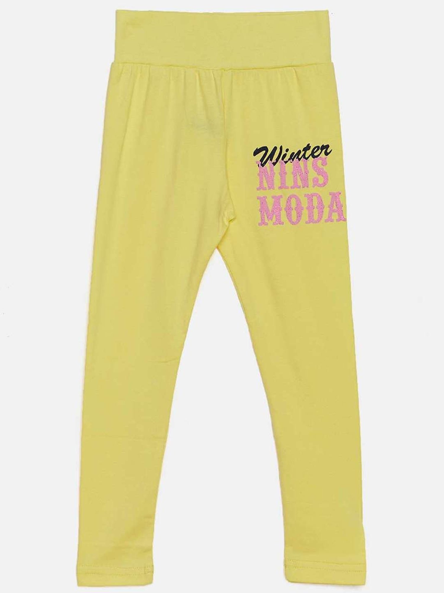 NINS MODA Kids Yellow Printed Leggings