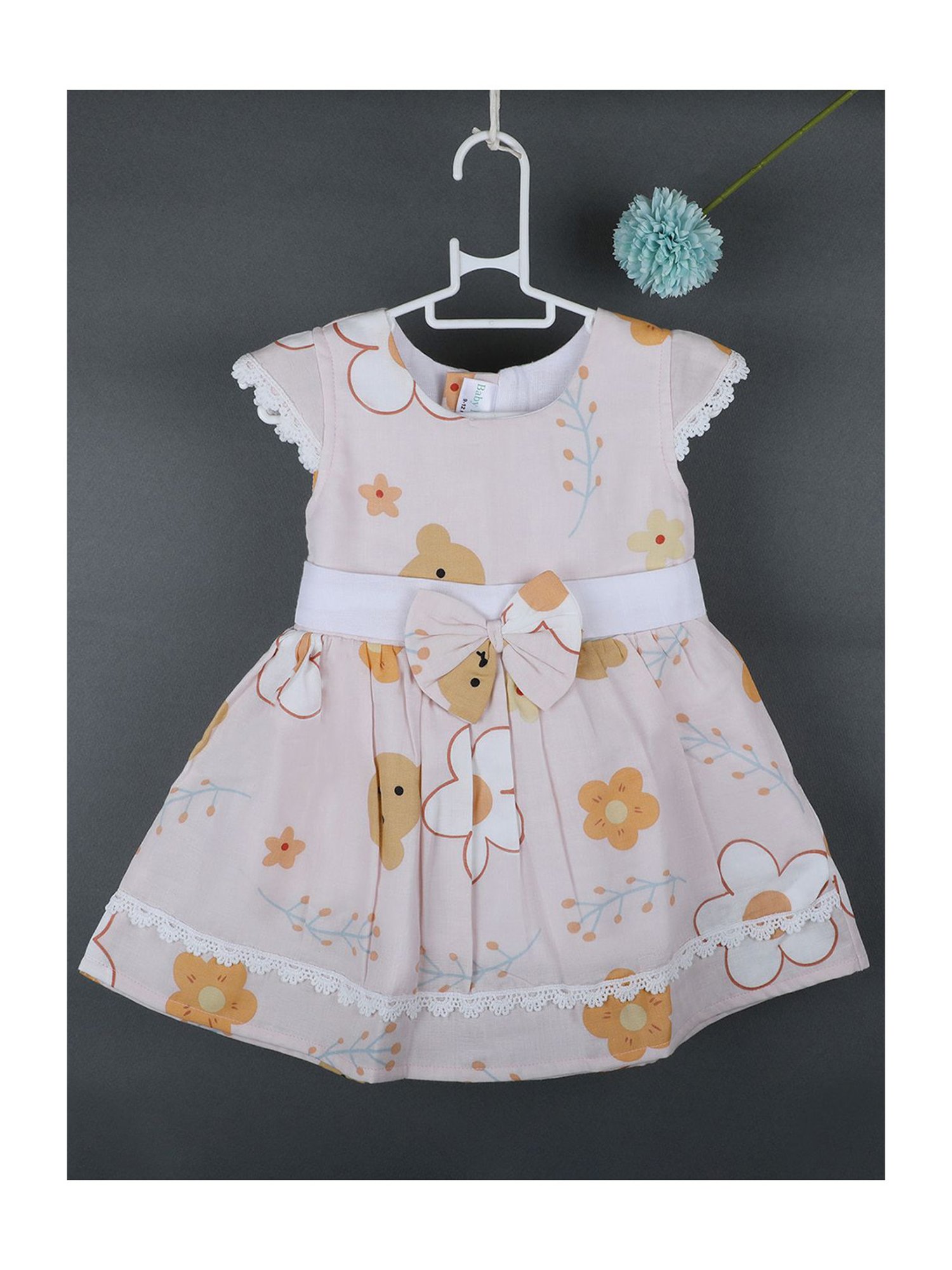 Baby Moo Kids Pink & Yellow Floral Print Dress