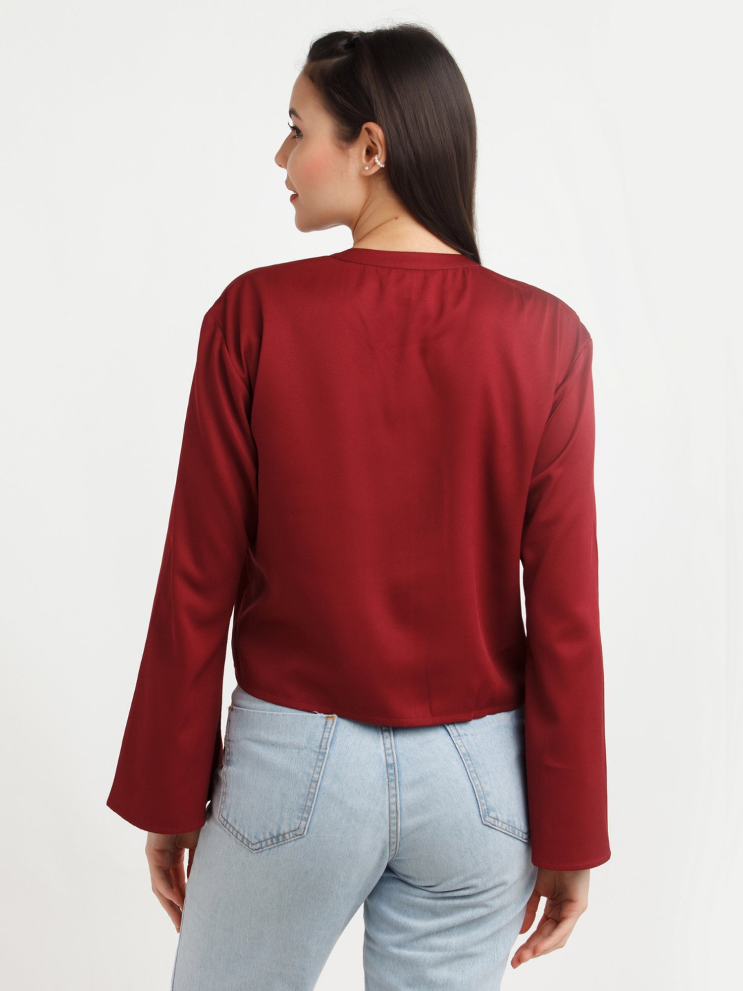 Zink London Maroon Regular Fit Top