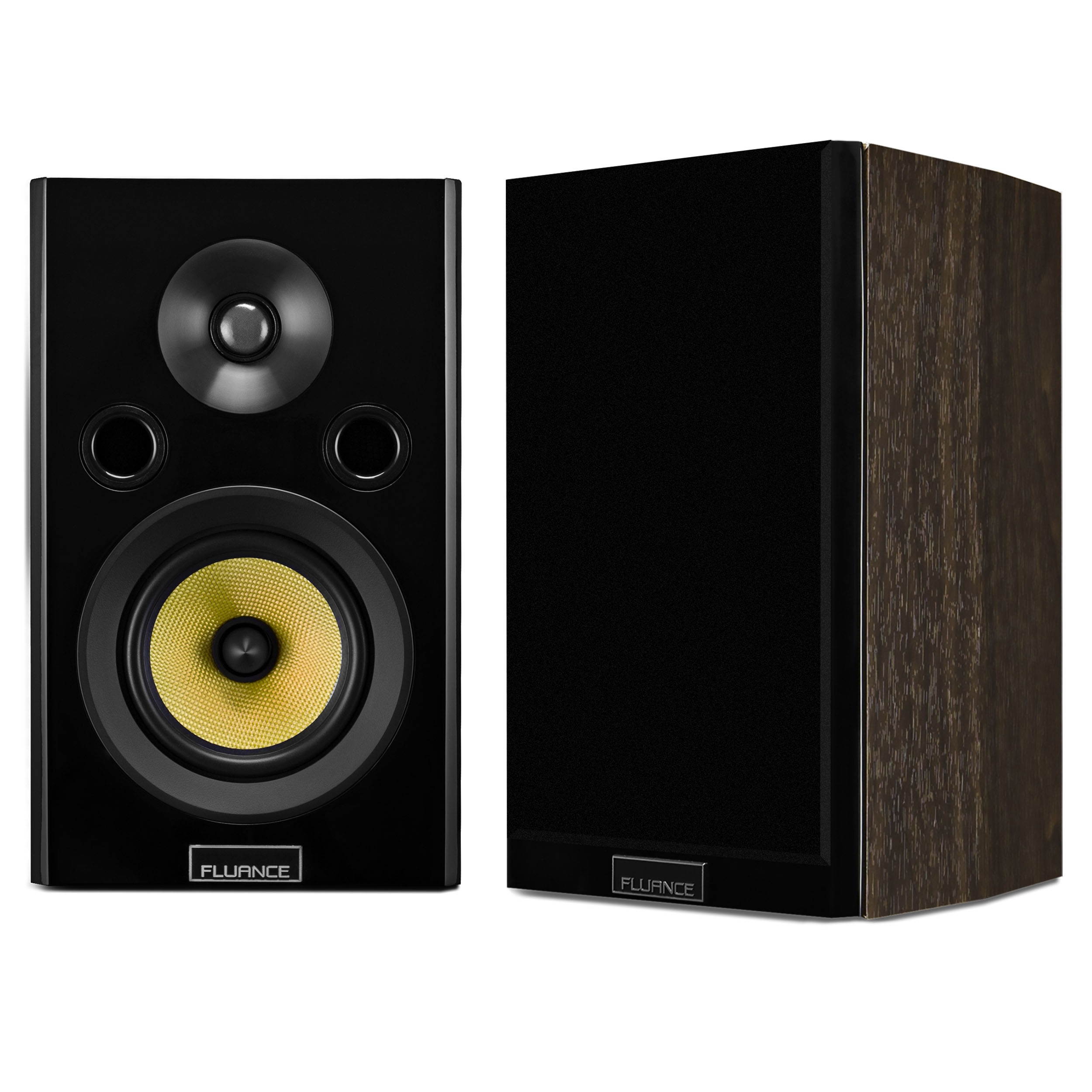 Fluance Signature HiFi Compact Surround Sound Home Theater 5.1 Channel Speaker System including 2-Way Bookshelf, Center Channel, Rear Surround Speakers and DB12 Subwoofer - Natural Walnut (HF51WC)