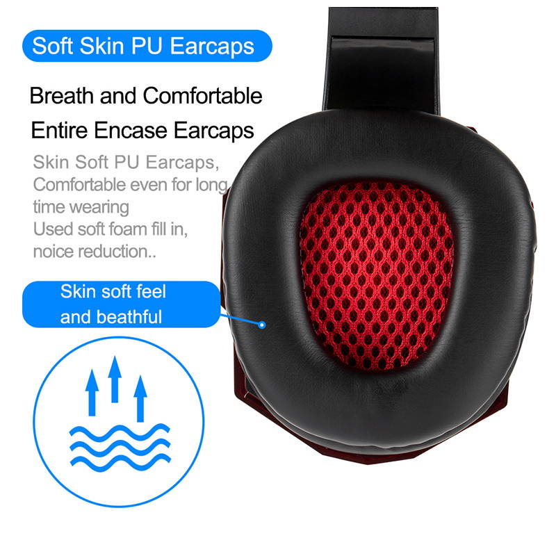 SpeedSpider Professional Led Light Gamer Headset for Computer PS4 Gaming Headphones Adjustable Bass Stereo PC Wired Headset With Mic