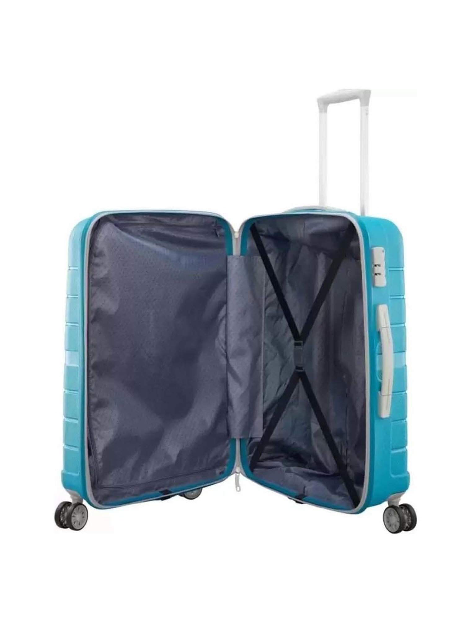 VIP Voyager Pro Teal Blue Textured Hard Trolley Bag Pack of 3 - 55cm, 67cm & 79cm