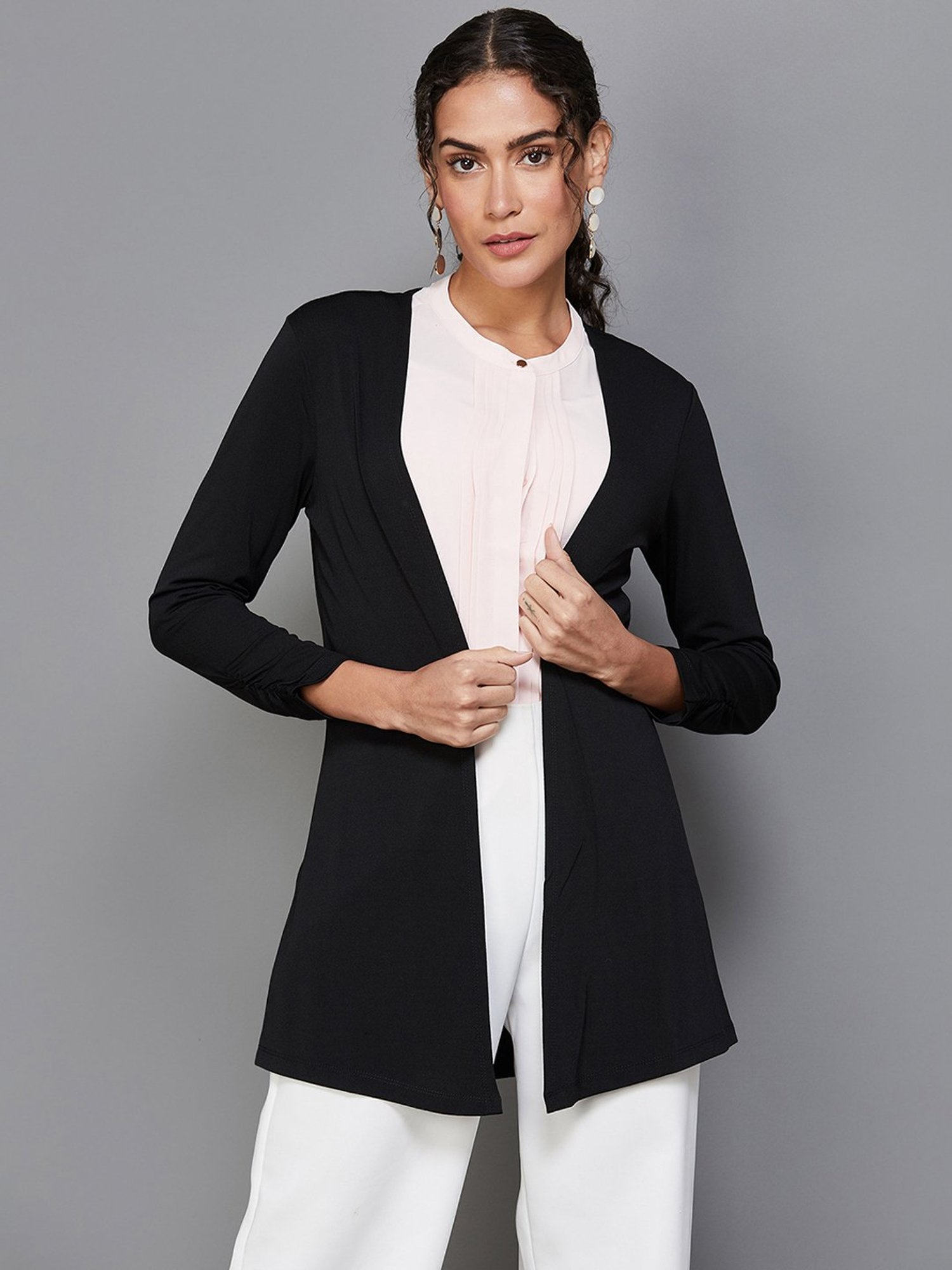 Code by Lifestyle Black Three-querters Shrug