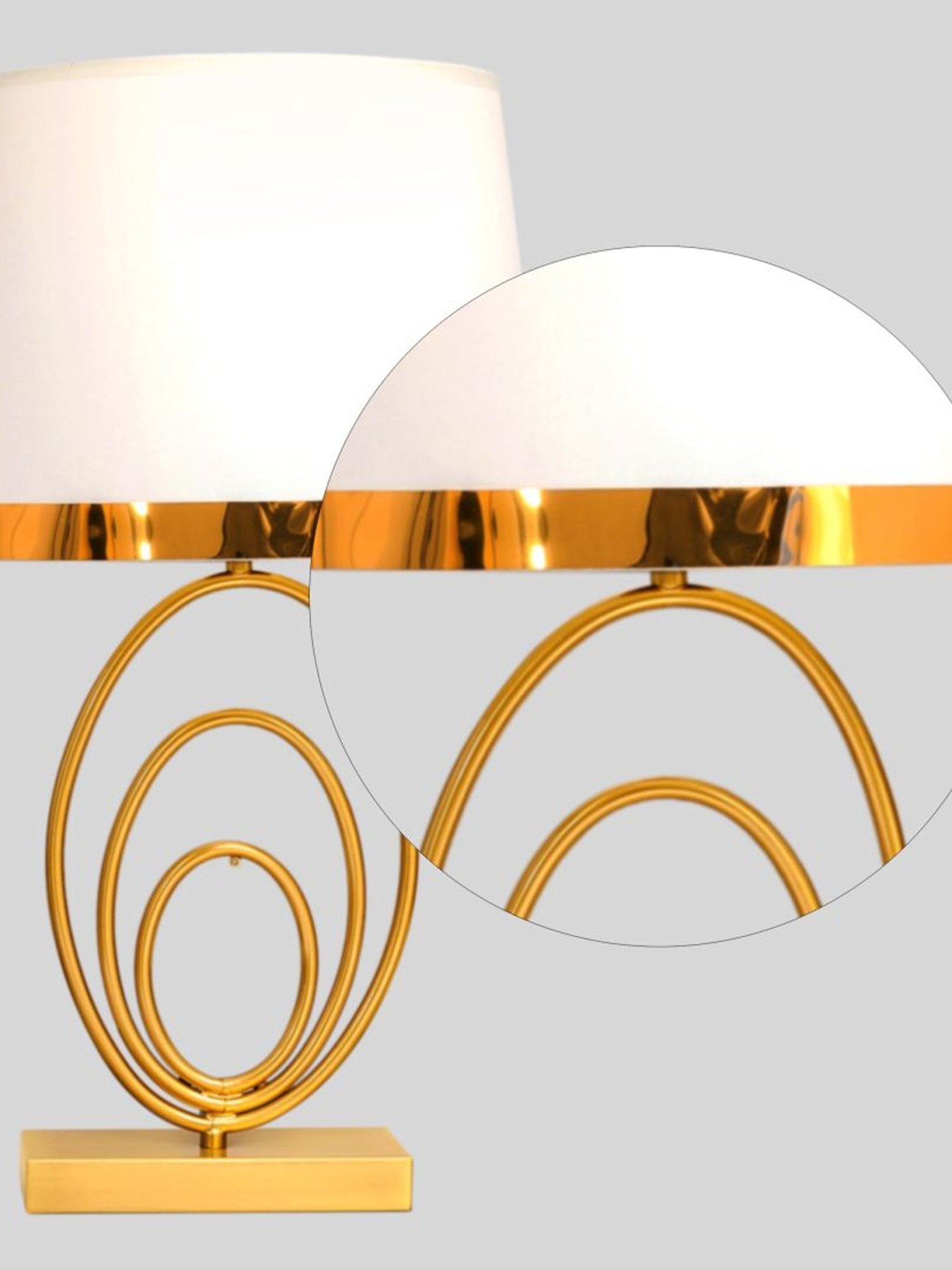 Kapoor Lamp Shades Brass & White Metal Fenerty Ultra Luxe Glam Table Lamp
