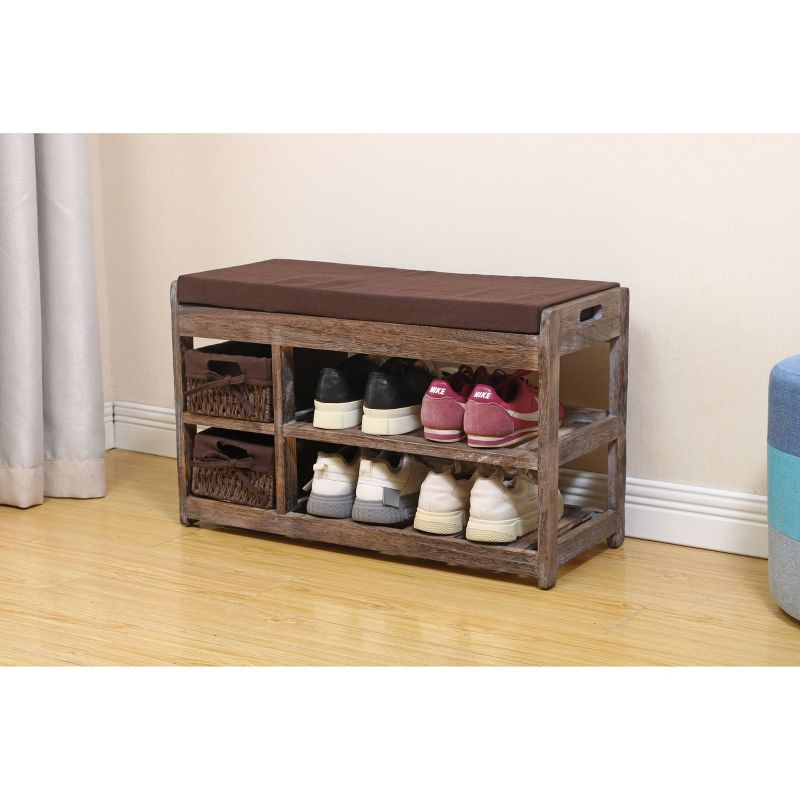 Hickory Farm Shoe Bench Natural Smoke - Proman Products