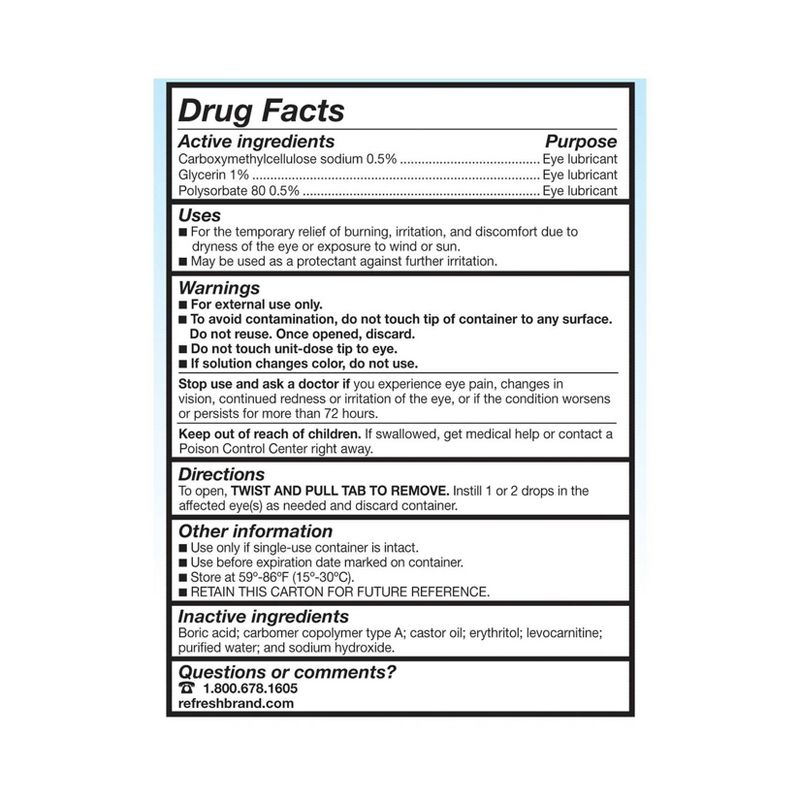 Refresh Optive Advanced Preservative Free Lubricant Eye Drops - 30ct