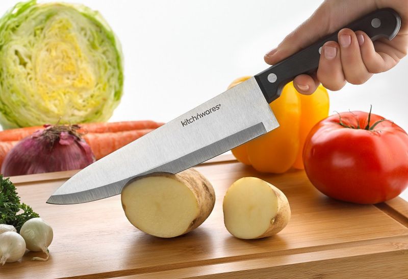 Knife Set With Wooden Block - 15 Piece Set Includes Chef Knife, Bread Knife, Carving Knife, Utility Knife, Paring Knife, Steak Knife, Boning Knife, Scissors And Knife Sharpener. - By Kitch N&rsquo; Wares