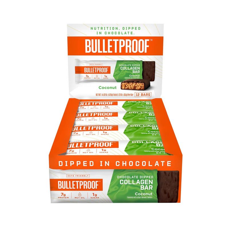 Bulletproof Coconut Chocolate Dipped Collagen Bar - 12pk