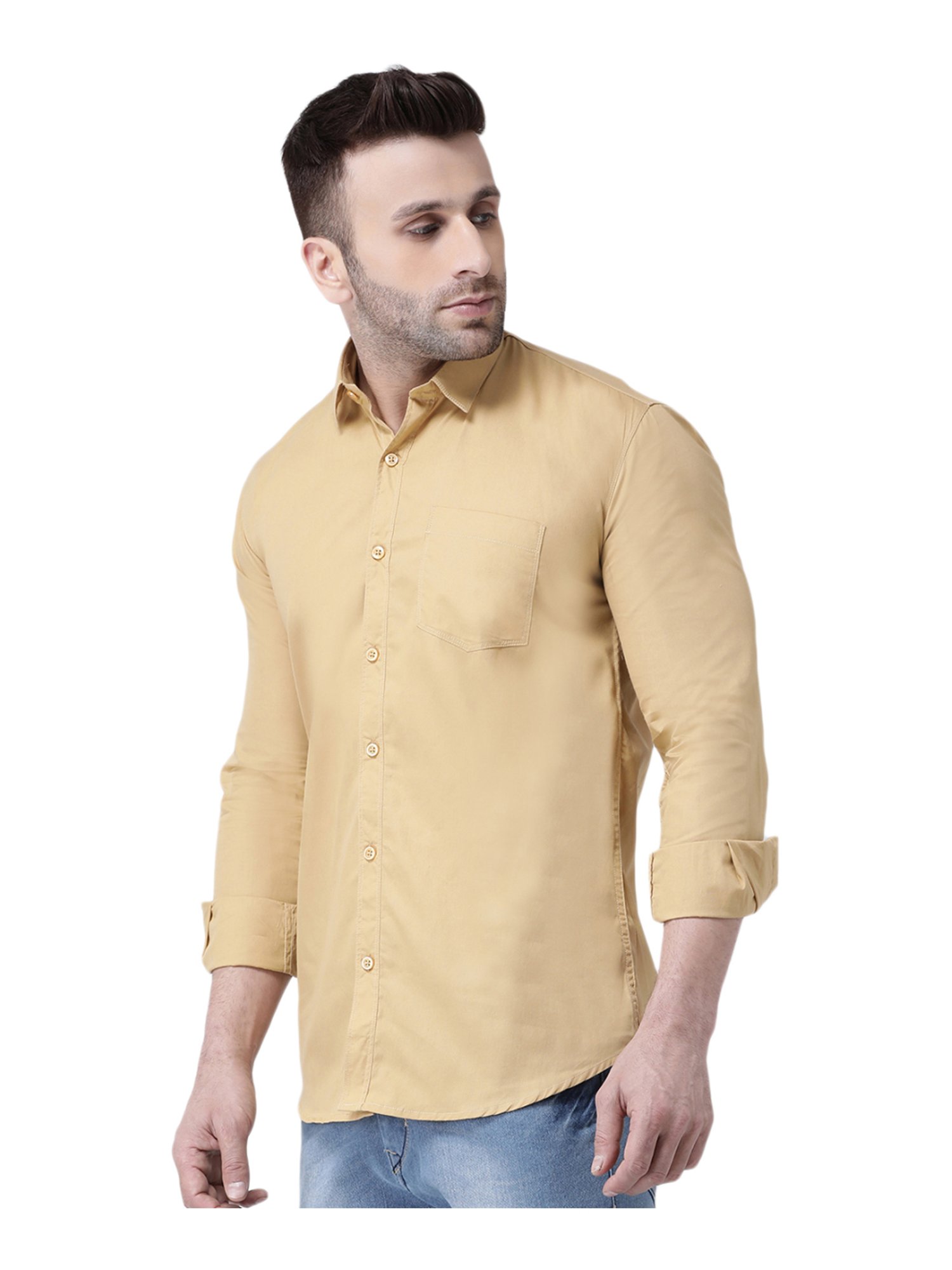 Hang Up Khaki Cotton Slim Fit Shirt