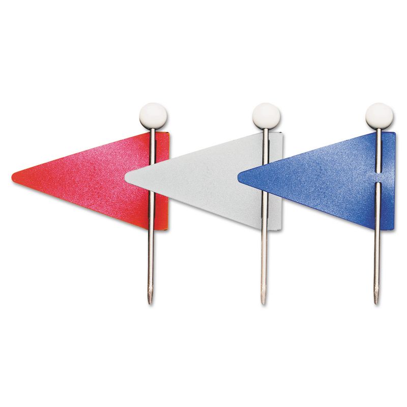 Gem Map Flags Plastic Assorted 1 1/16" 75/Box MF375