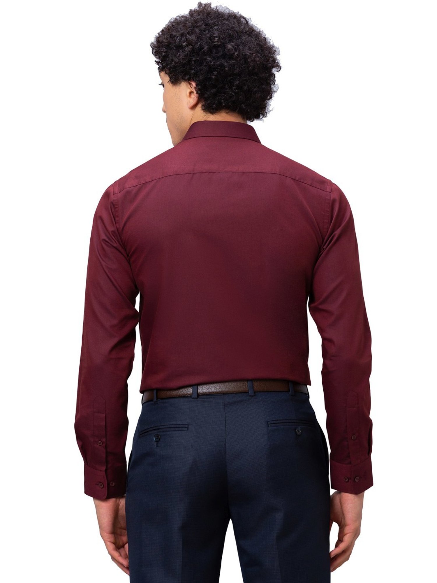 Park Avenue Maroon Slim Fit Shirt