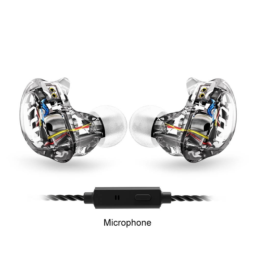 TRN V10 2DD With 2BA Hybrid In Ear Earphone with Mic Wired 3.5mm Earphone HIFI DJ Monitor Running Sport Earphone Earplug Headset With 2PIN