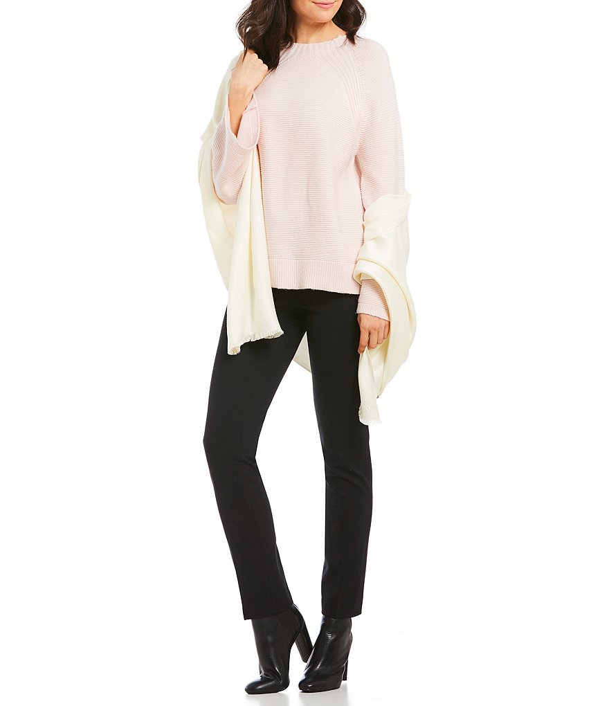 Cejon Metallic Crocheted Fringe Metallic Evening Wrap