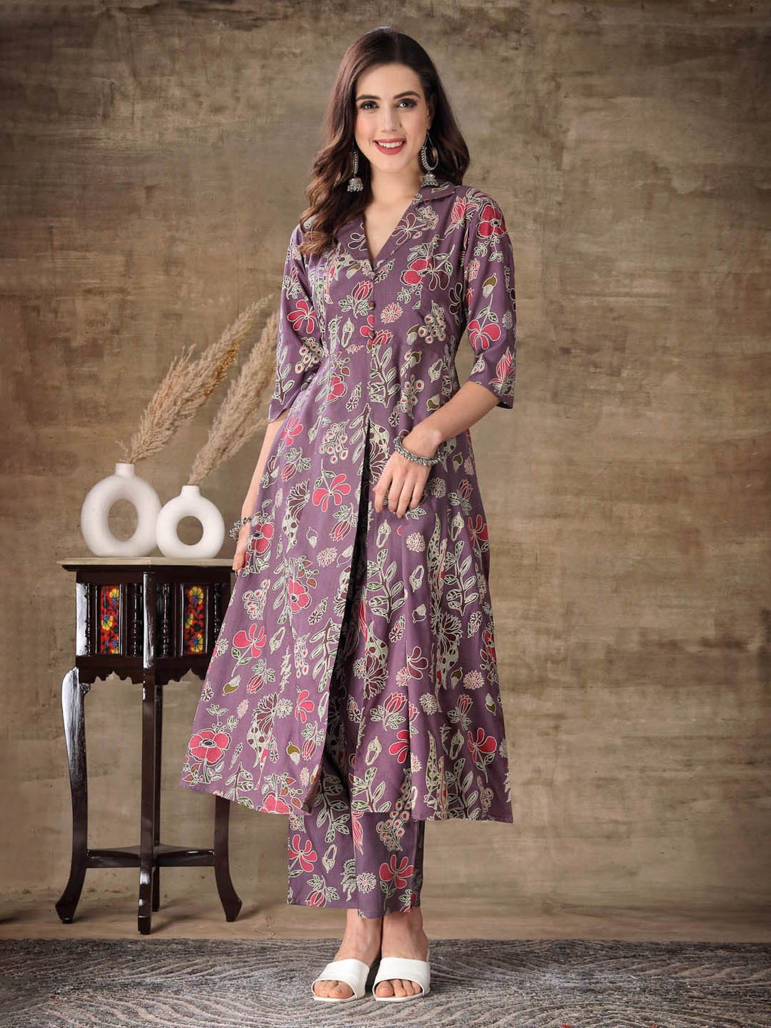 URBAN MYSTIC Black Rayon Embroidered Kurta & Sharara Set