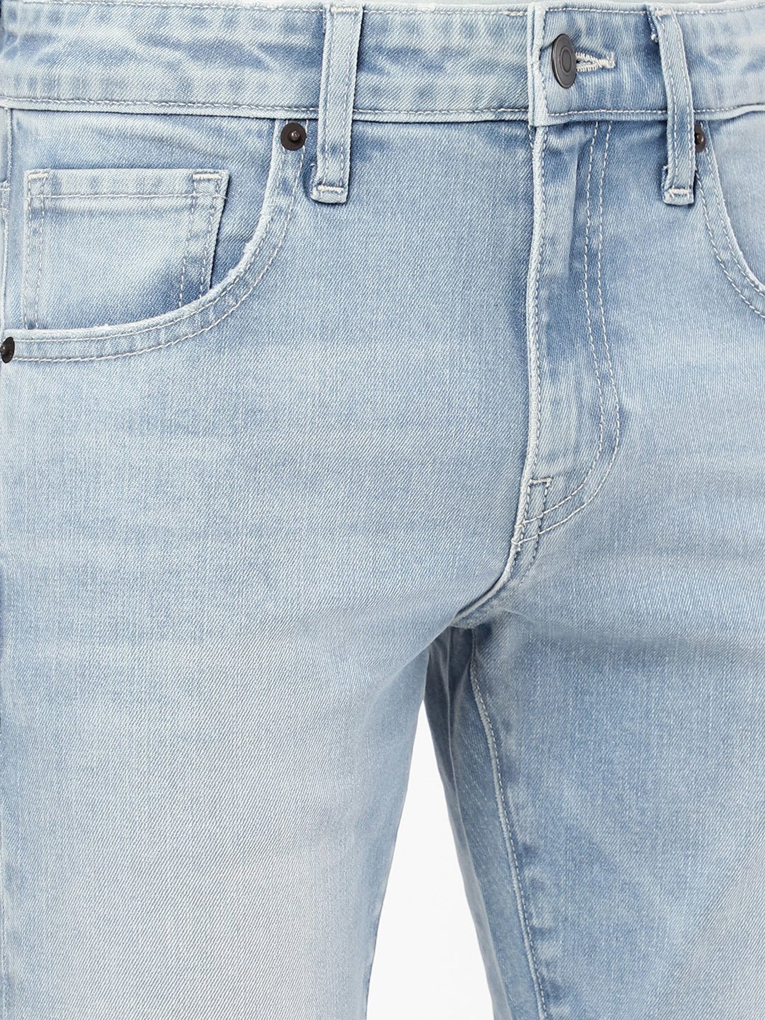 Passion Light Blue Slim Fit Heavily Washed Jeans