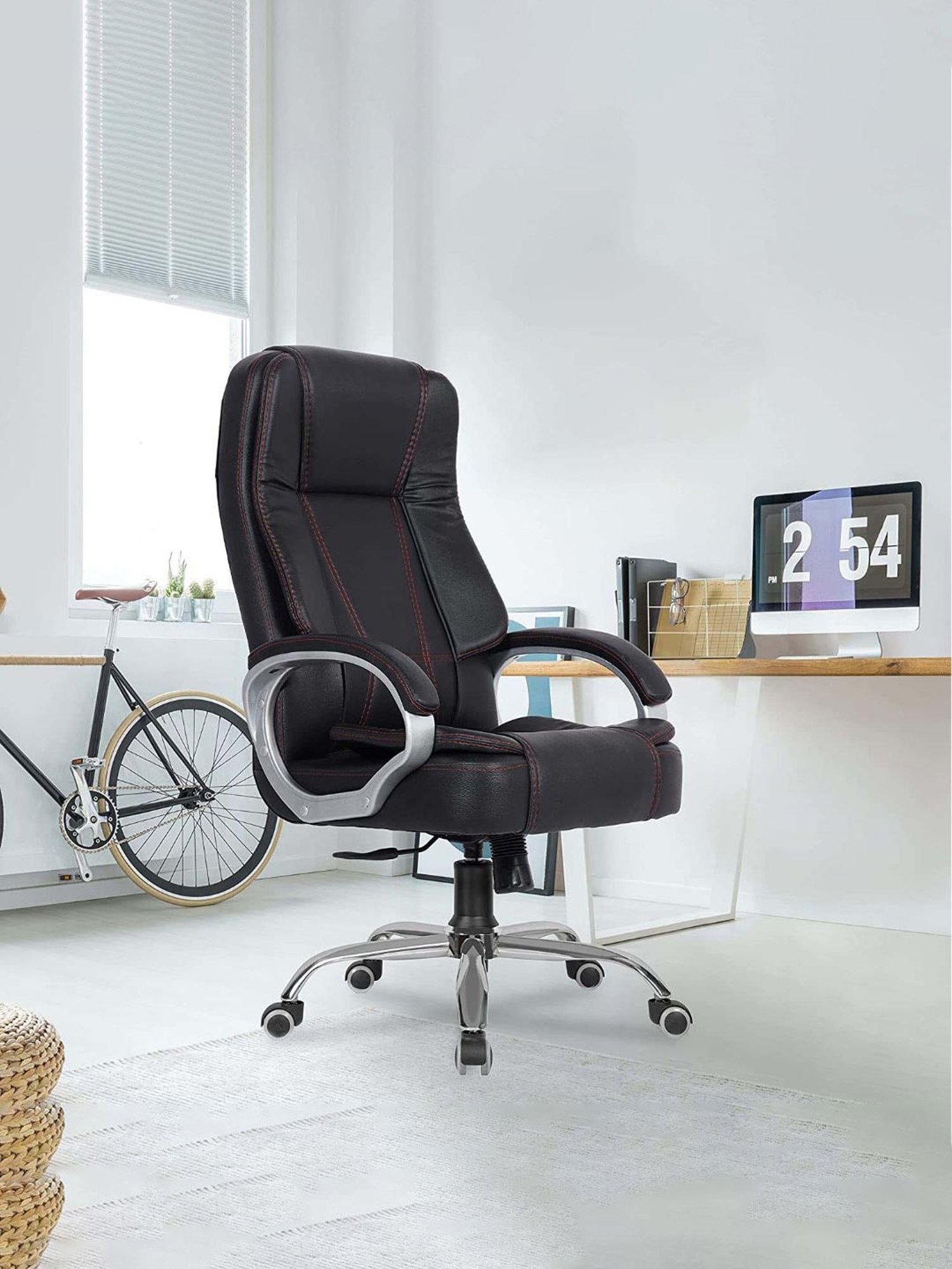 Green Soul Vienna Black PU Leather High Back Chair