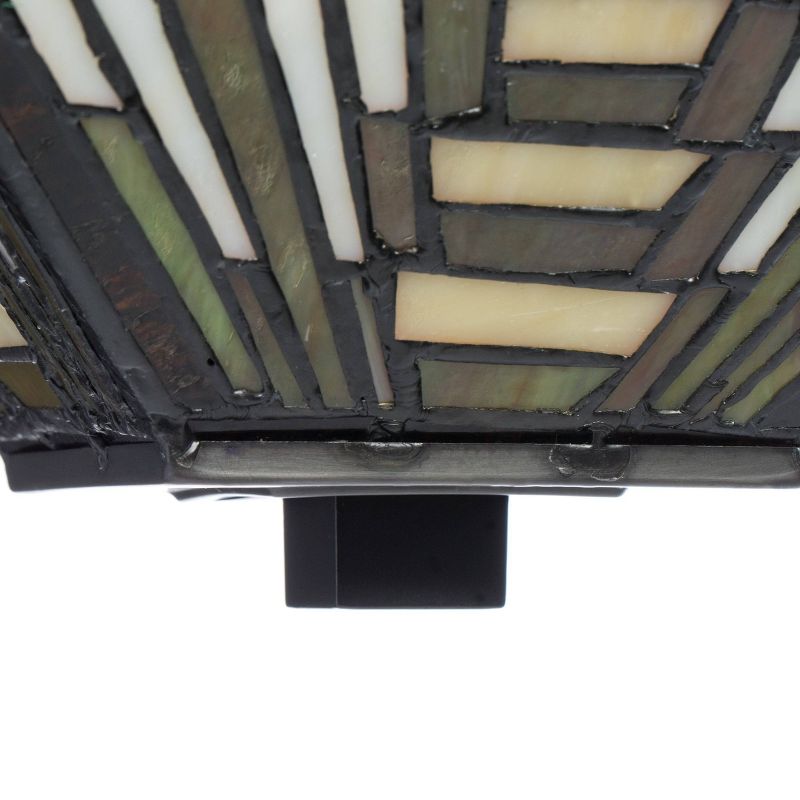 20" x 20" x 12" Tiffany Style Frank Lloyd Wright Mission Ceiling Lamp Brown - Warehouse of Tiffany