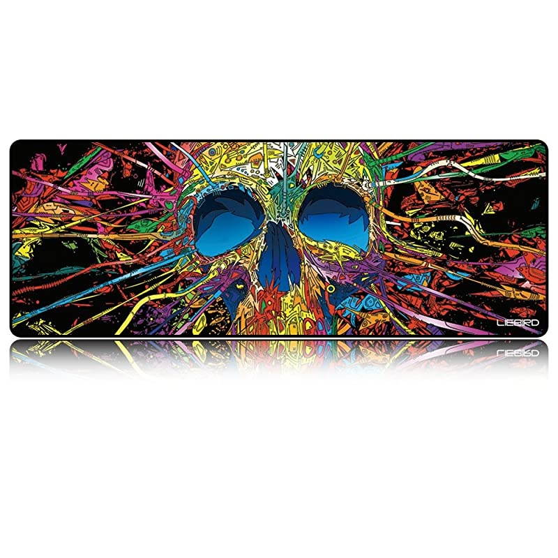 Extended XXXL Skull Gaming Mouse Pad 315Lx118Wx012H Portable with Extended XXL Size NonSlip Rubber Base Special Treated Textured Weave with Precision Control SkeletonXXL
