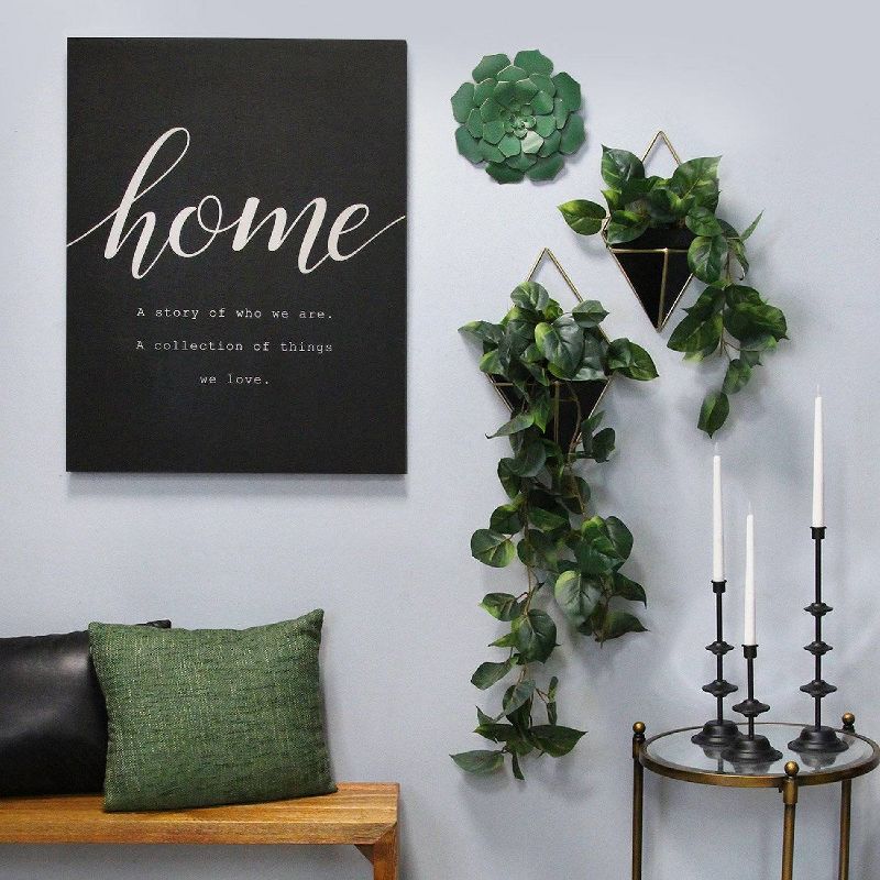 23.62" x 30.31" Home is Quote Oversized Wall Art White - Stratton Home Décor