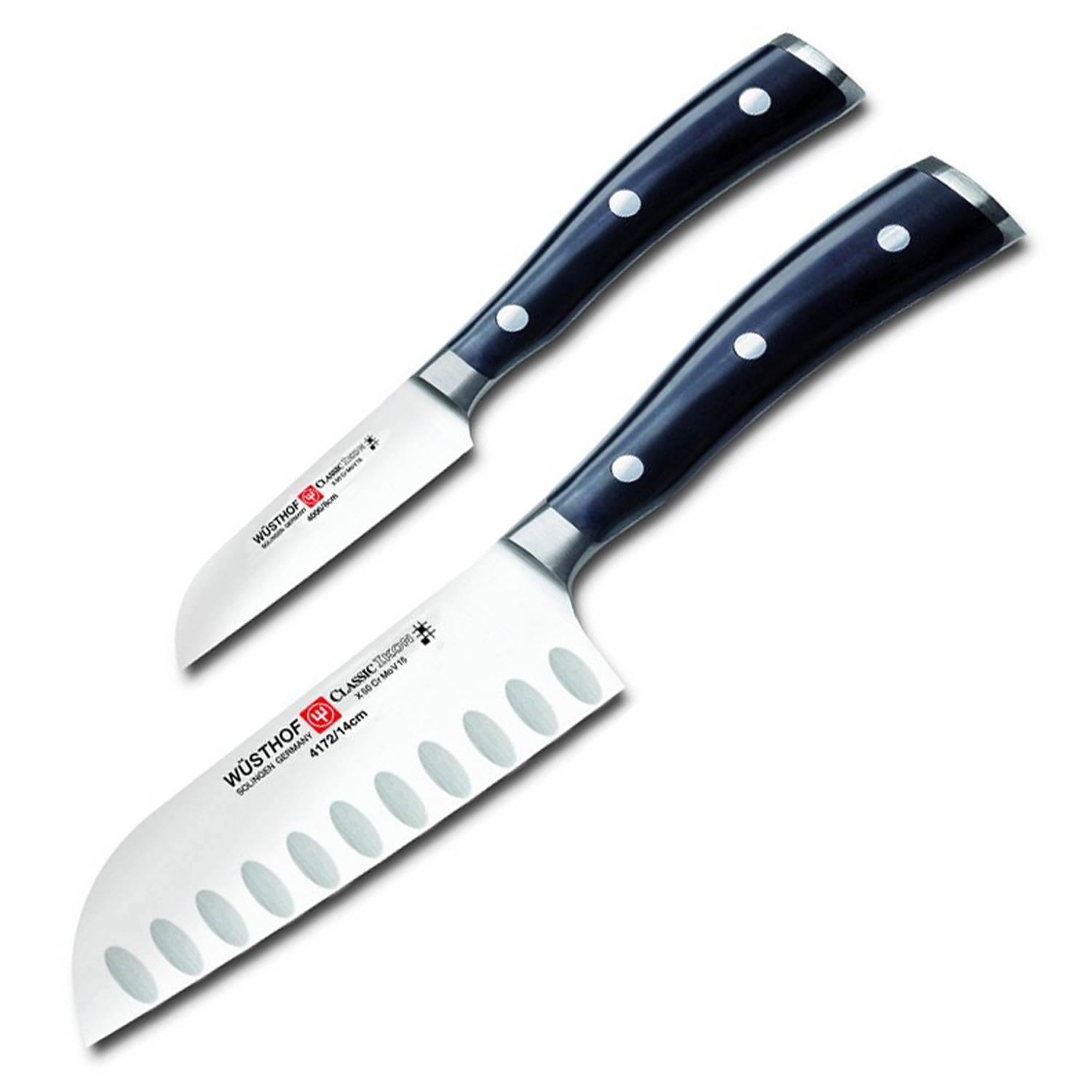 Wusthof Classic Ikon 2pc Asian Cook's Set - 5" Santoku & Flat Cut Paring Knife