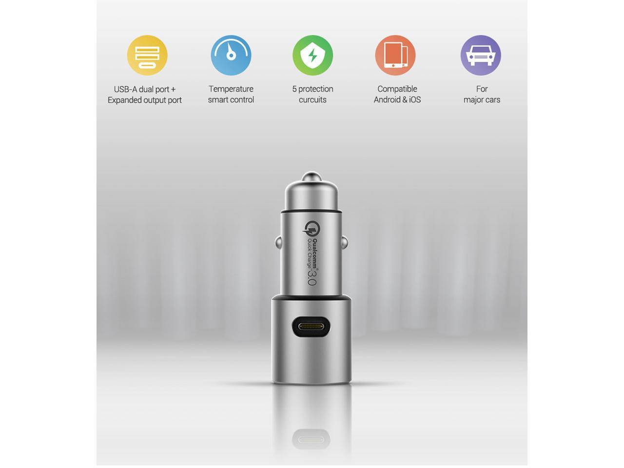 Original XiaoMi Car Charger Quick Charge 3.0 XiaoMi 5V/3A Dual USB 9V/2A 12V/1.5A for Android iOS for iPhone X Samsung XiaoMi