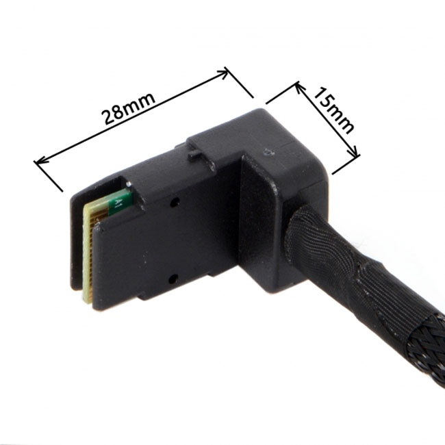 Jimier 1m SFF-8087 Mini SAS 4i 36 Pin to 36Pin Right 90 Degree Angled Cable SF-031-1.0M