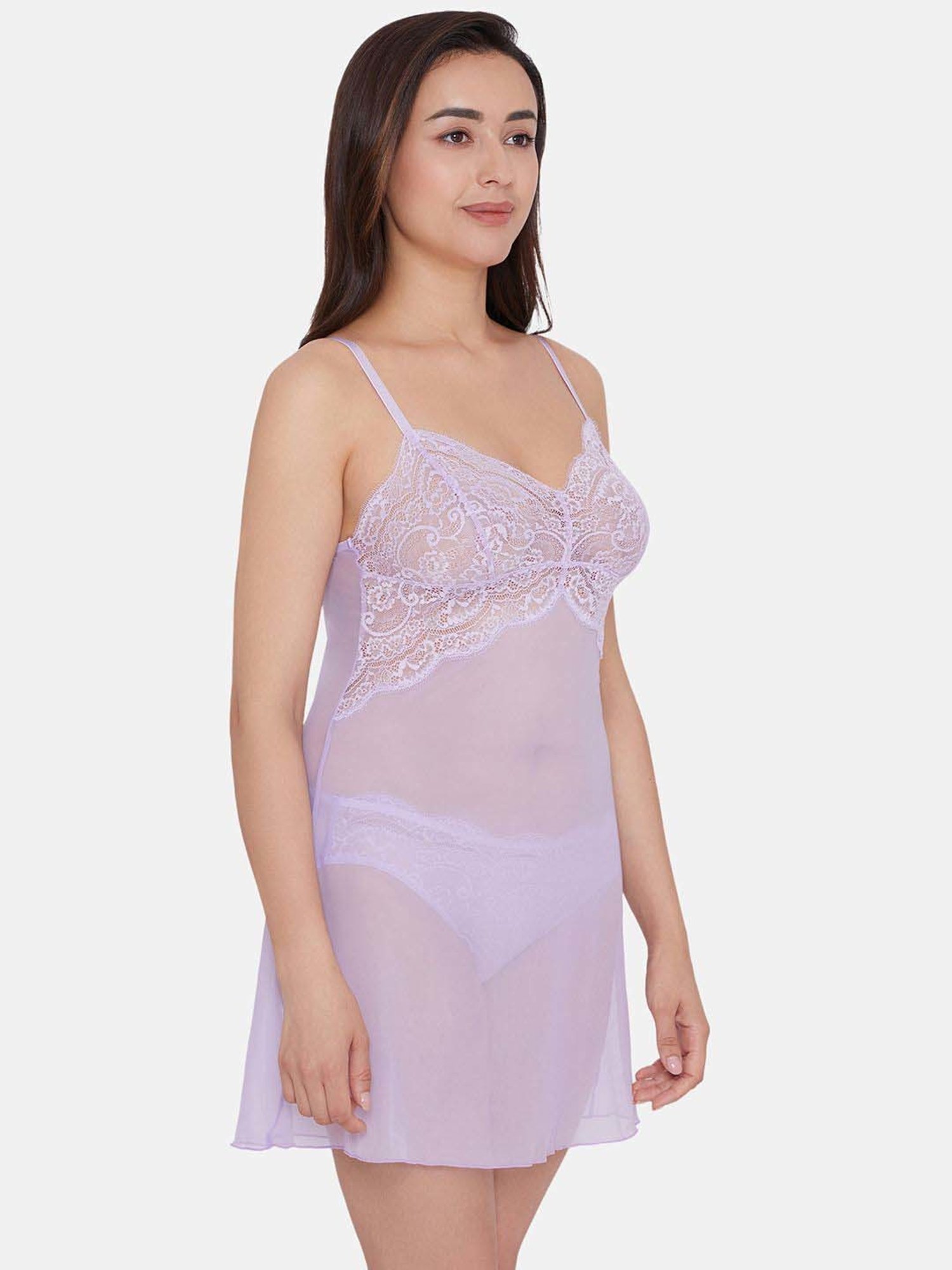 Wacoal Purple Lace Work Chemise