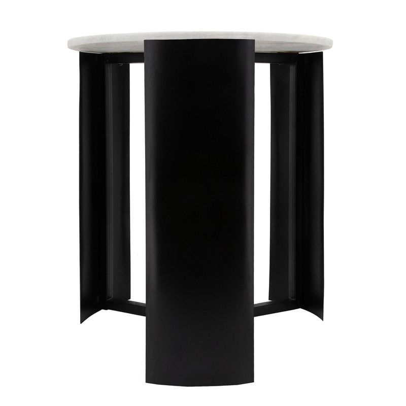 21" Round Marble Coffee Table Black - Sagebrook Home