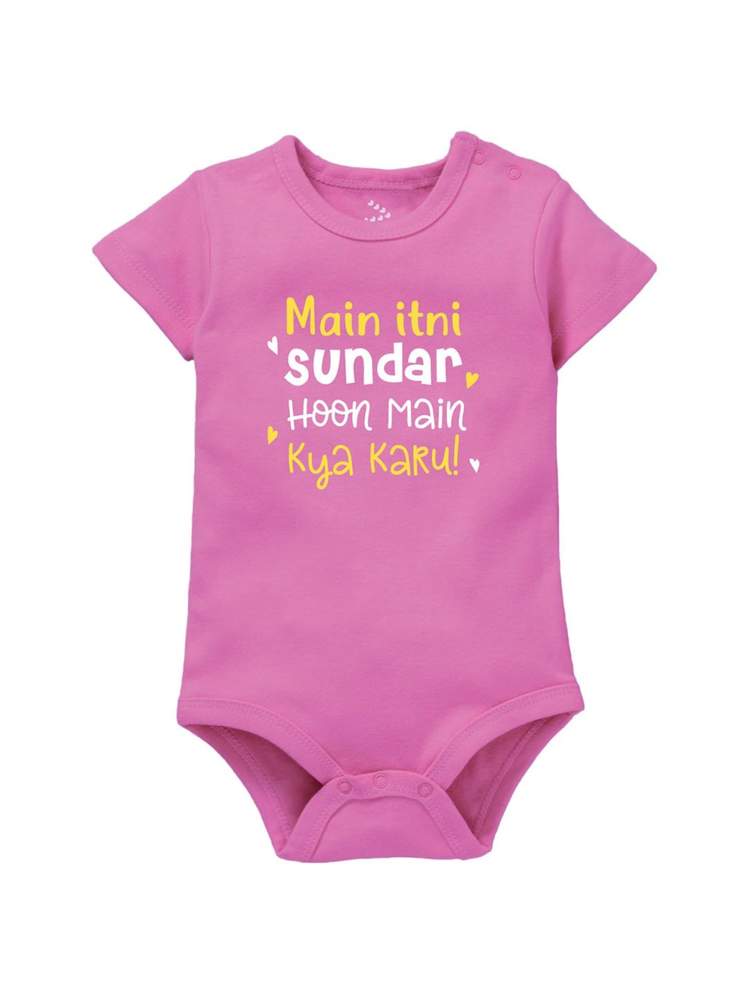 Zeezeezoo Kids Pink Main itni sundar hoon Kya karu Printed Onesie