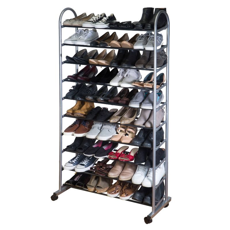Simplify 10 Tier Mobile Shoe Rack