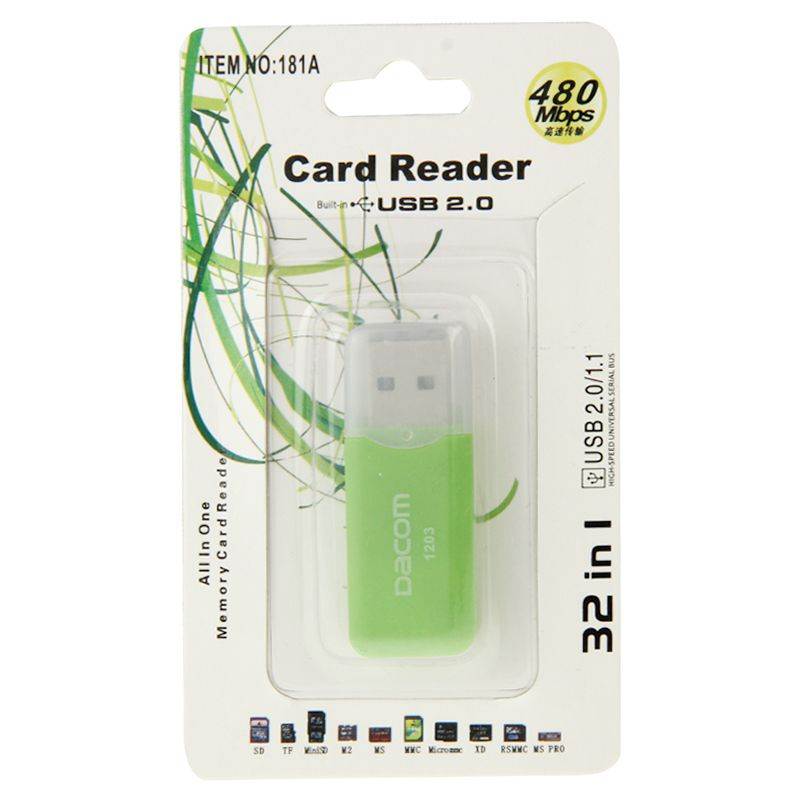 Portable USB2.0 Micro SD TF T-Flash Card Reader Adapter, up to 480Mbps, Random Color Delivery