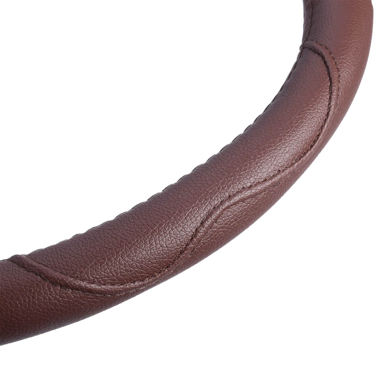 38cm Universal Car Leather Steering Wheel Breathable Anti-slip Cover Wheel Sleeve Protector(Black and Red)