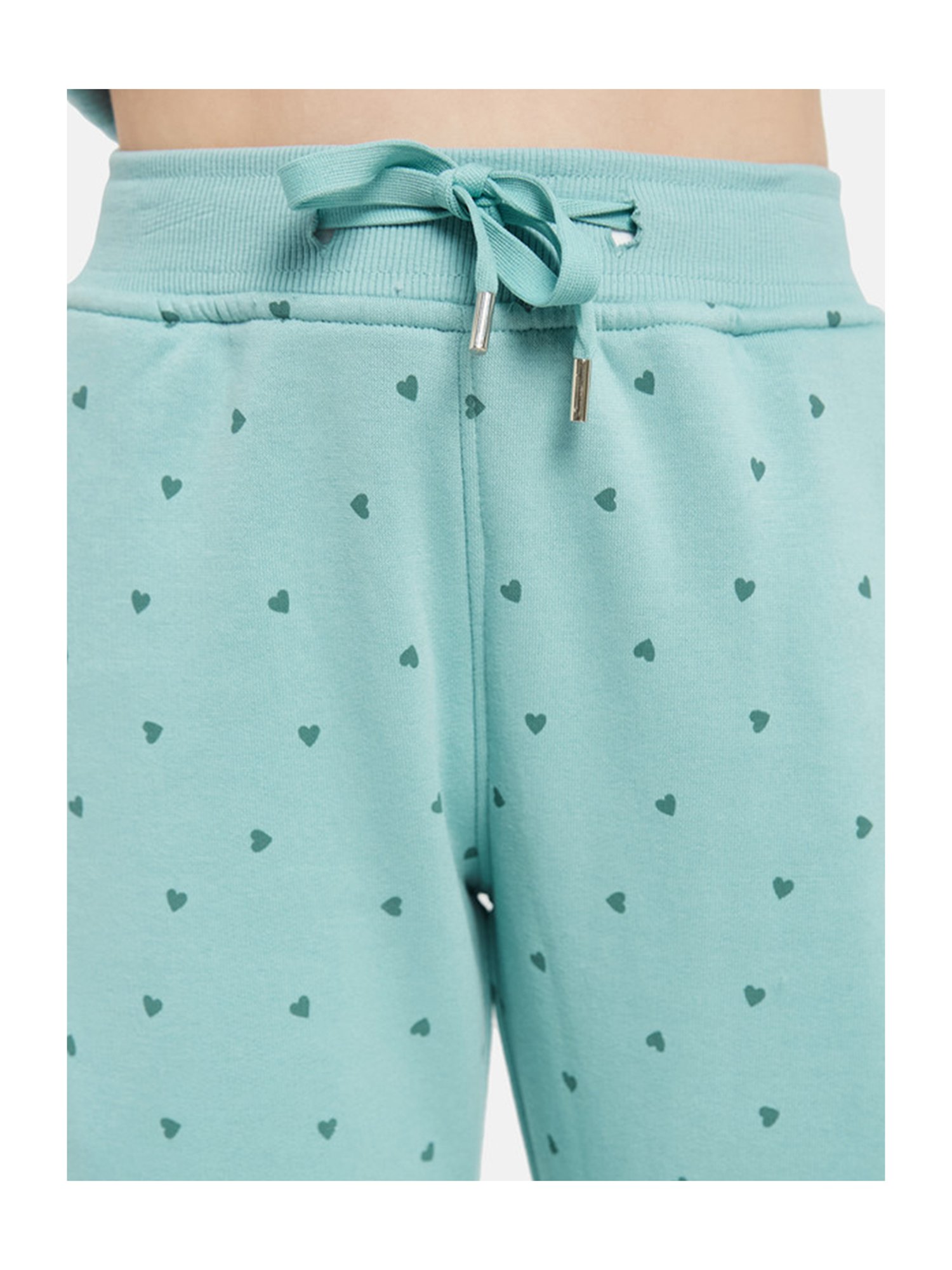 METTLE Kids Light Teal Printed Full Sleeves Tracksuit