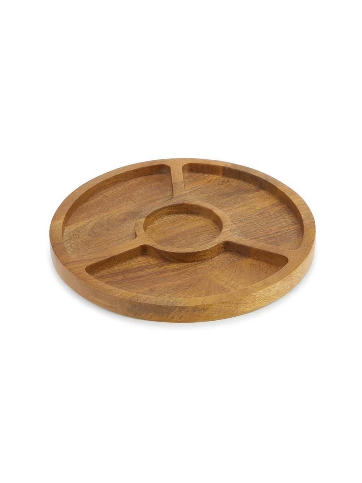 Fabindia Thar Natural Wood 1 Platter & 1 Dip Bowl