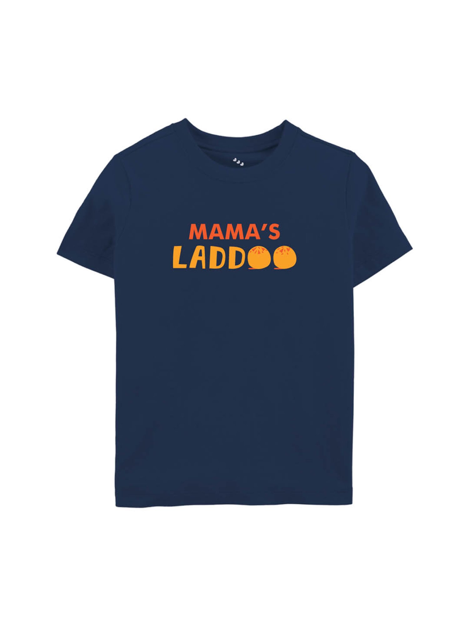 Zeezeezoo Boys Navy Blue Mama's Laddoo Printed T-shirt
