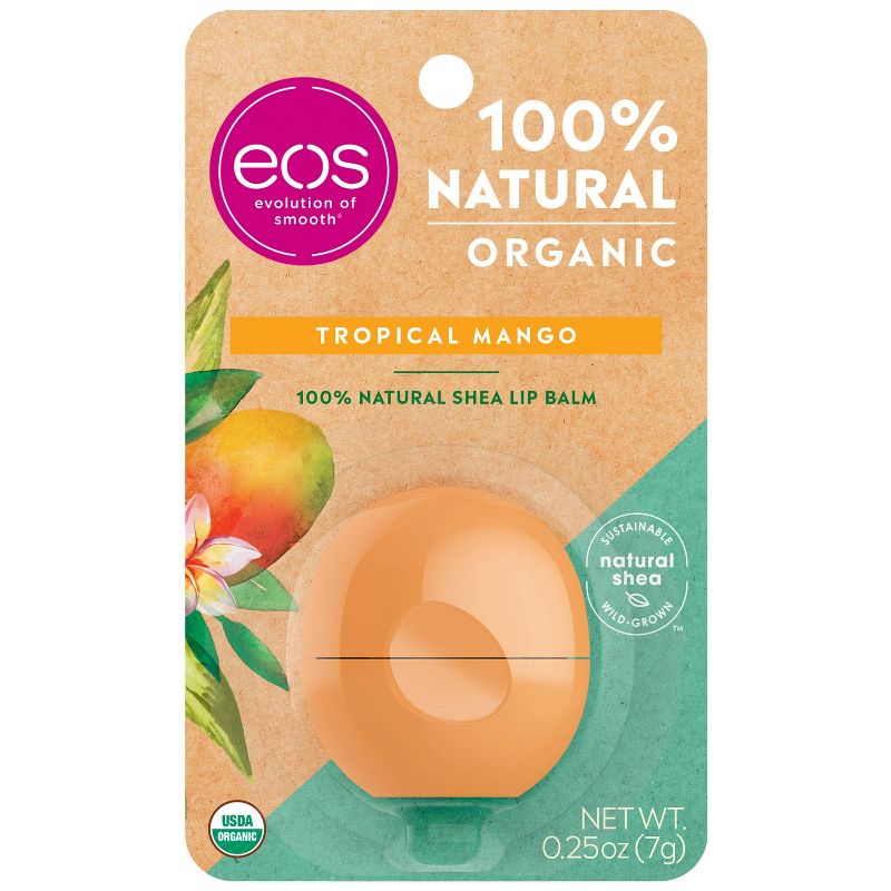 eos Natural & Organic Lip Balm Sphere - Tropical Mango - 0.25oz