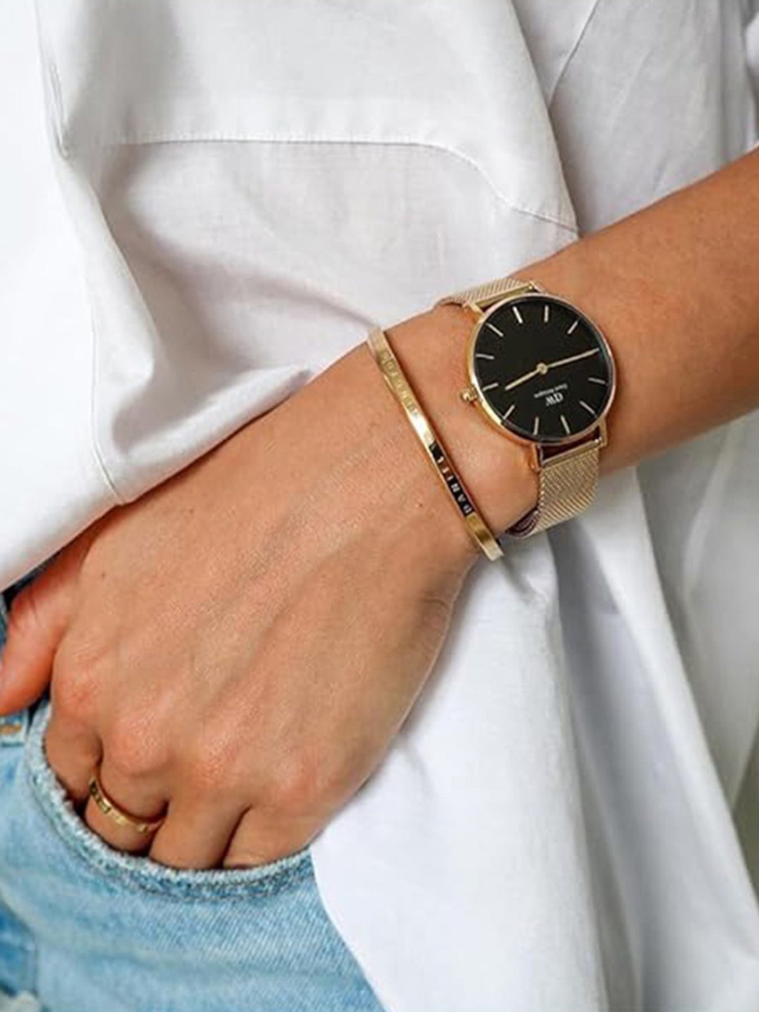 Daniel Wellington DW00100347 Petite Evergold Analog Watch for Women