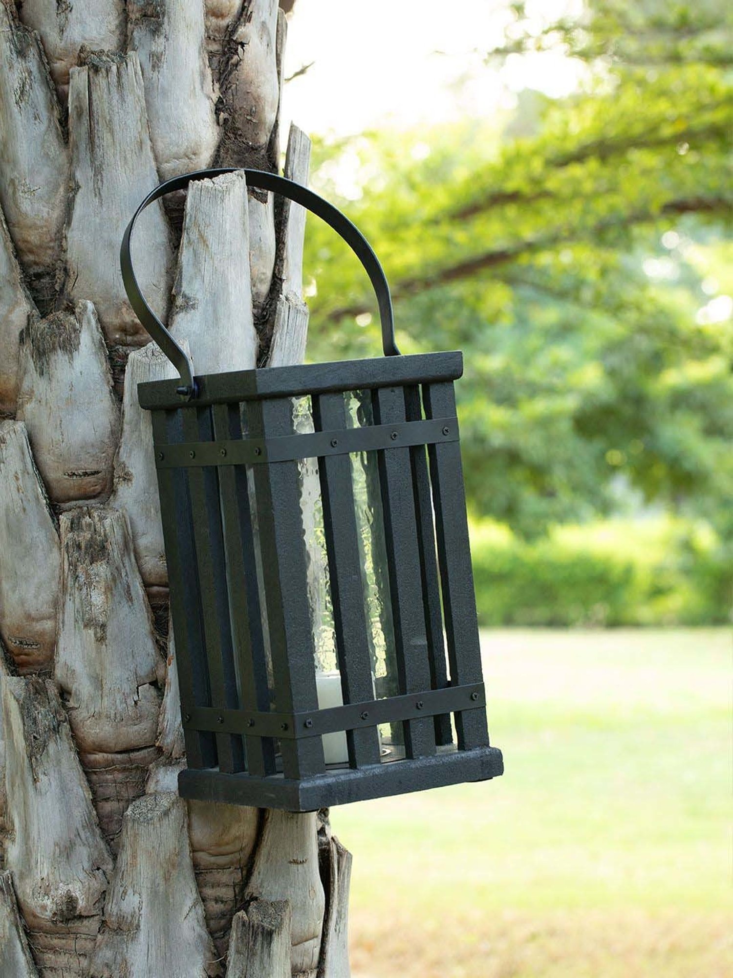 Ellementry Black Mango Wood Kori Square Lantern