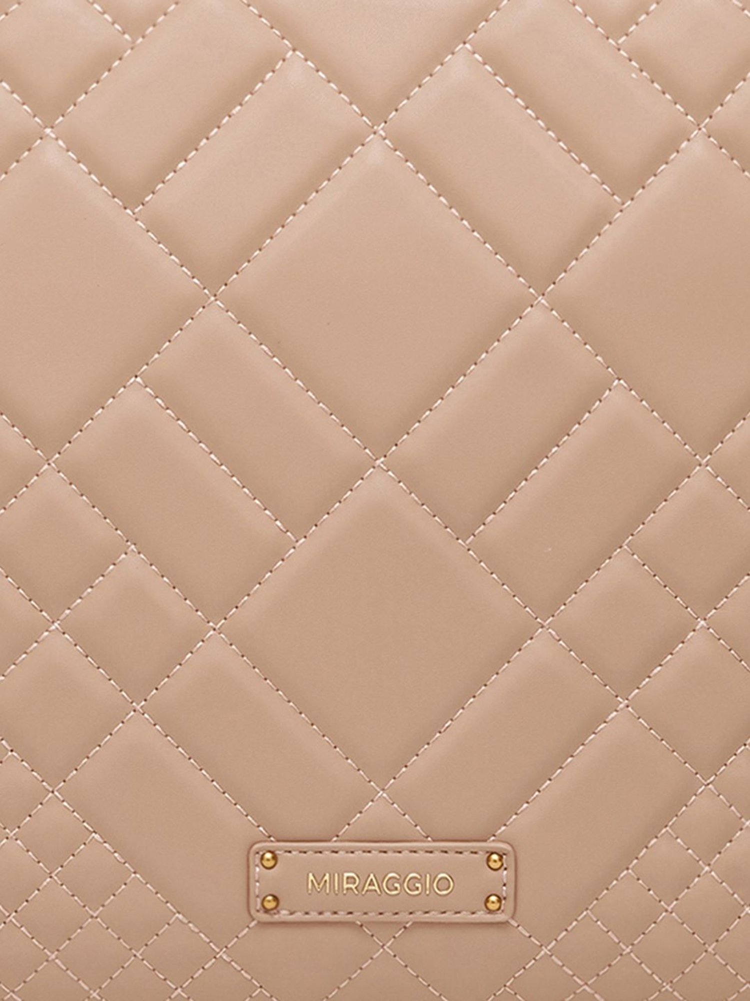 Miraggio Viola Taupe Large Quilted Tote Bag