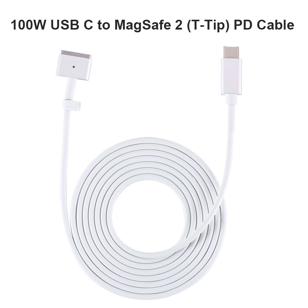 100W USB C Type C to Magsafe 2 T-Tip Power Adapter PD Charger Cable for Apple MacBook Pro 13inch 15in 17inch with Retina Display ((Mid 2012 & After) A1398 A1424 MD506LL/A