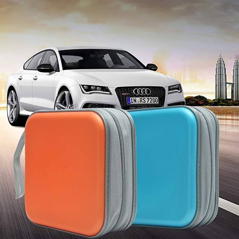 CD Case, 40 Capacity CD DVD Heavy Duty Wallet Storage Organizer Holder VCD Binder Bag Album Booklet (A-Orange)