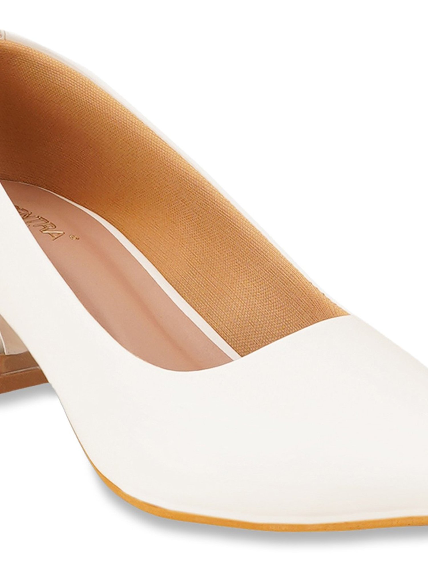 Scentra Women's White Casual Pumps