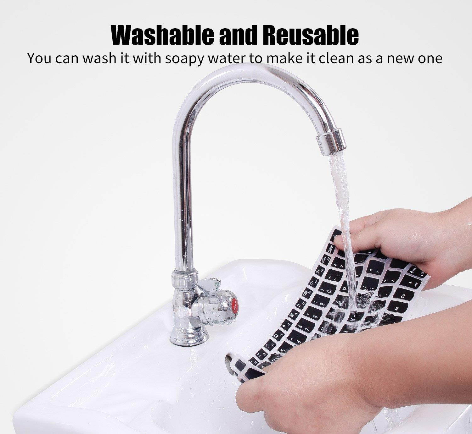 Keyboard Cover Compatible Lenovo Yoga 720 12.5 inch, Lenovo Yoga 720/730 13.3 Inch, Lenovo Yoga 920 13.9 Inch Soft Silicone Protective Skin, Black