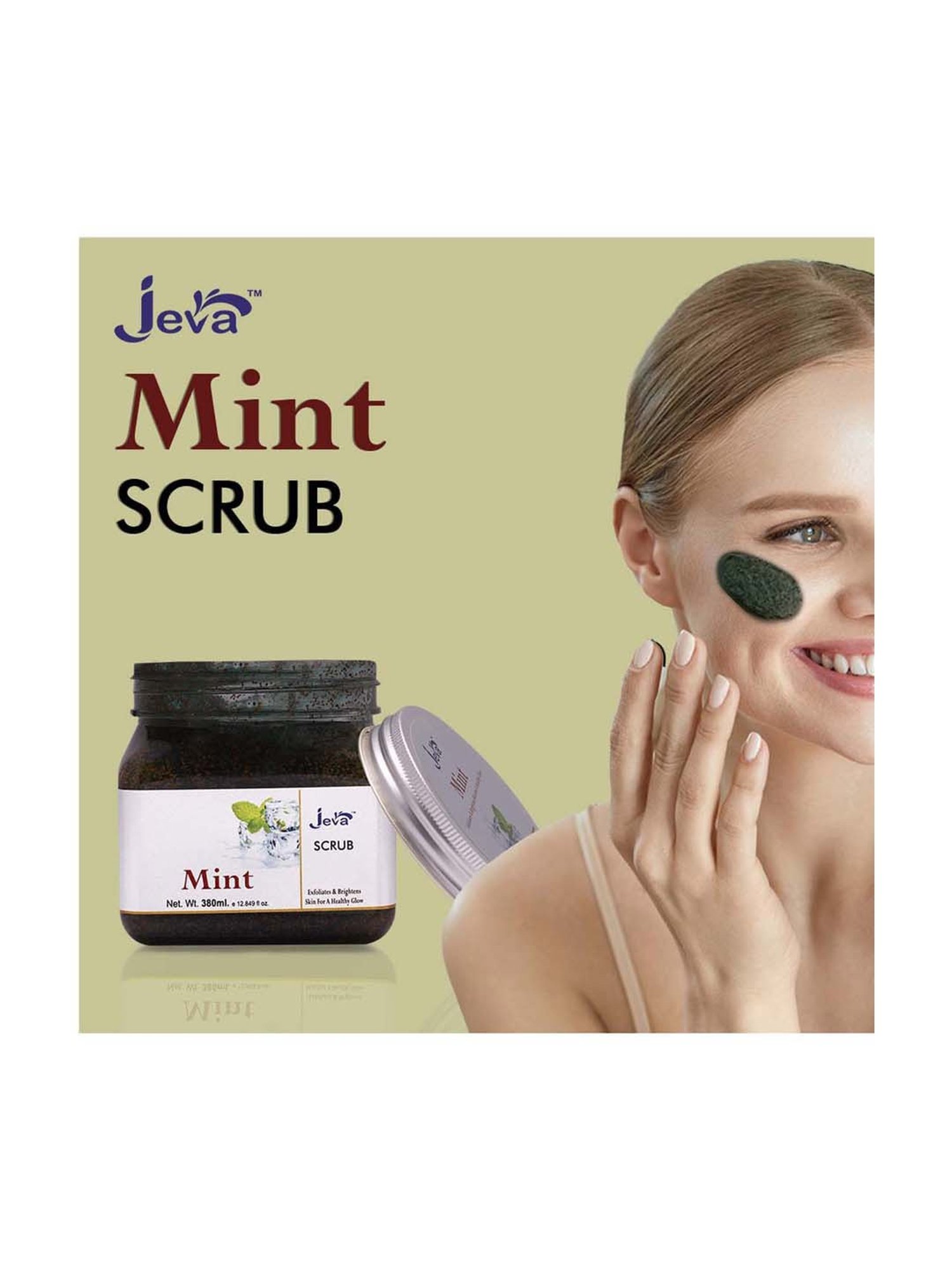 Mint Scrub exfoliates & brightens skin for a healthy glow - 380 ml