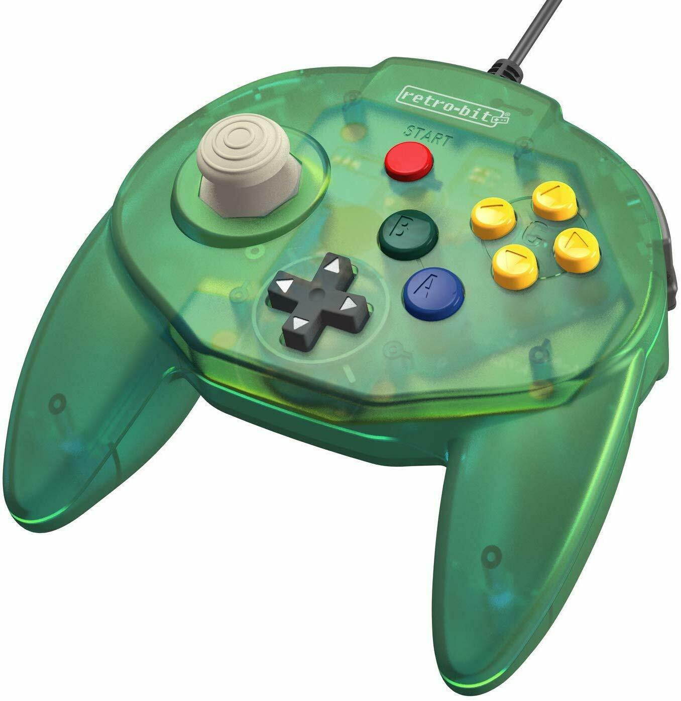 Retro-Bit Tribute 64 Controller for Nintendo N64 - Original Port - Forest Green