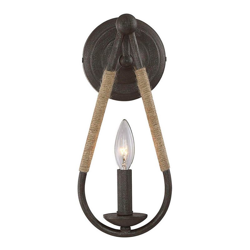 Wall Lights Sconce Rusty Nail with Rope Accents - Aurora Lighting