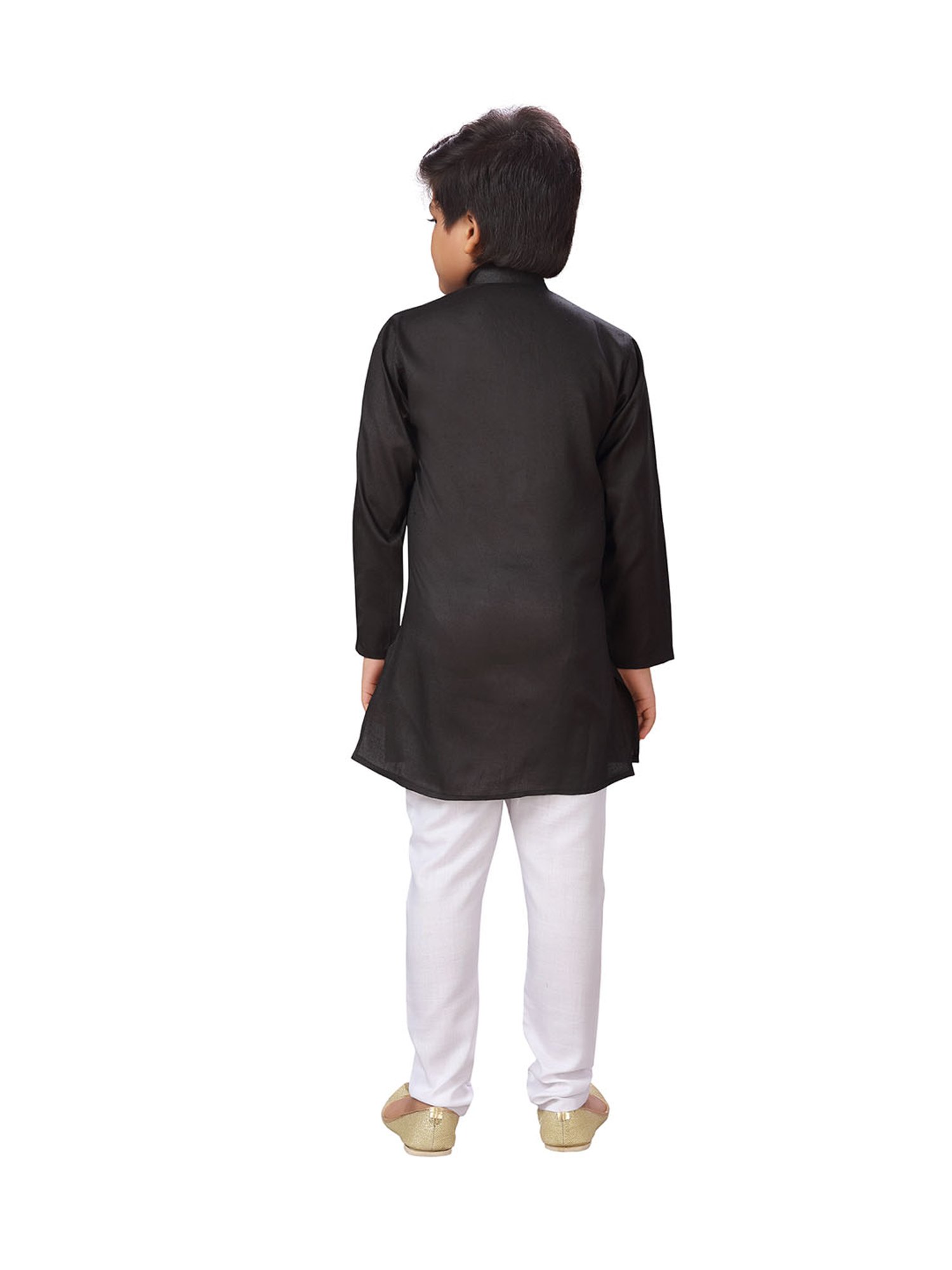 Ahhaaaa Kids Black & White Printed Kurta with Pyjamas