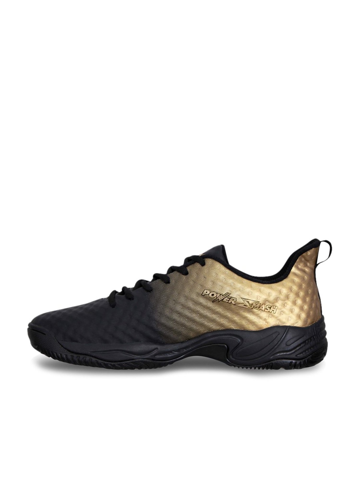 Nivia Power Smash Black & Golden Tennis Shoes