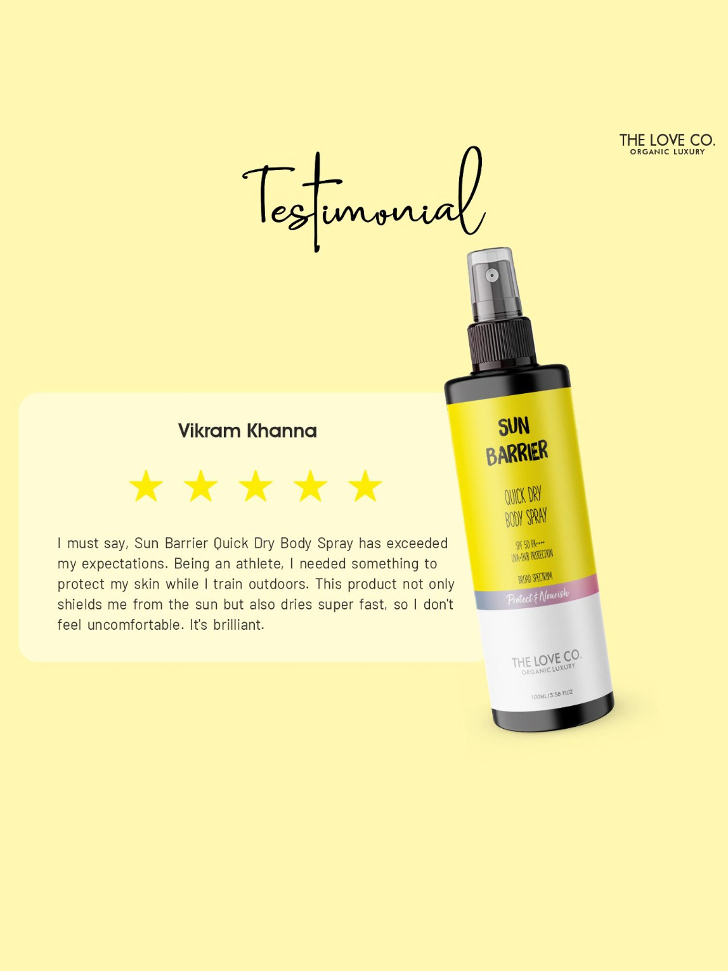 The Love Co. Sunscreen Spray SPF 40 PA++++ - 100 ml