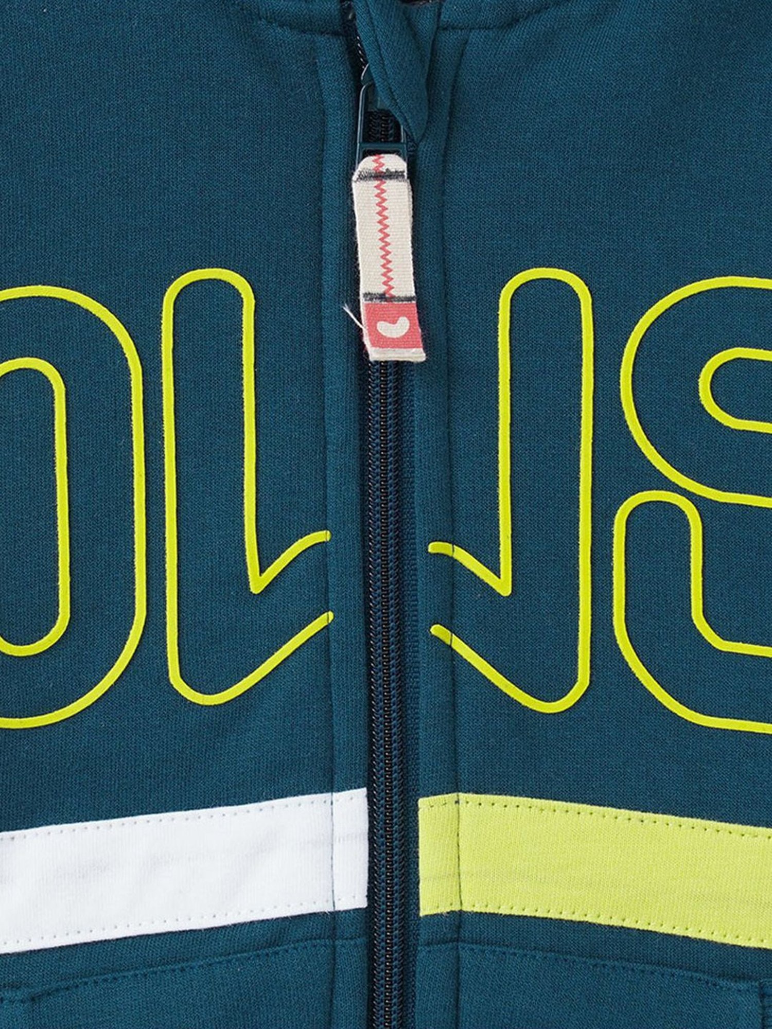 Allen Solly Junior Navy & Green Color Block Full Sleeves Jacket